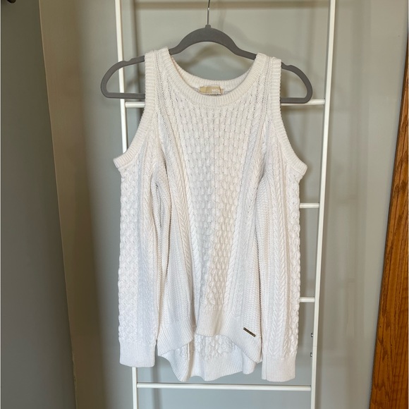 White Michael Kors Open Shoulder Sweater - Picture 3 of 7